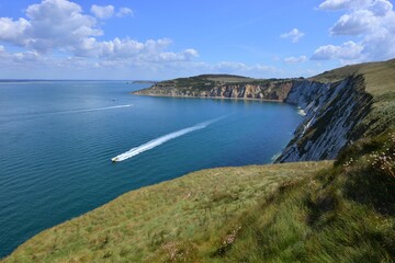 Alum bay in the Isle of Wight in Summertime.