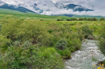 Fototapeta na wymiar Moutainscape, Naryn Province, Kyrgyzstan