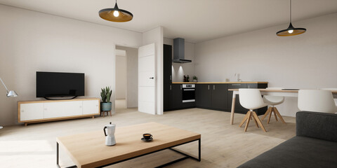 salon séjour appartement vue 3d 03