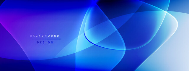 Vector abstract background - liquid bubble shapes on fluid gradient with shadows and light effects. Shiny design template for text