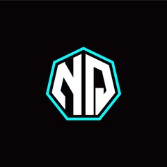 N Q initials modern polygon logo template © diva