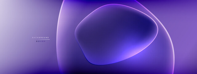 Vector abstract background - liquid bubble shapes on fluid gradient with shadows and light effects. Shiny design template for text