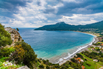 Kumlubuk Beach view from Amos Ancient City in Marmaris Town