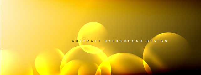 Vector abstract background liquid bubble circles on fluid gradient with shadows and light effects. Shiny design templates for text
