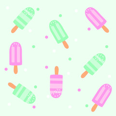 Summer modern flat ice-cream illustration pattern