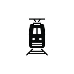 Train icon front view. Simple sign, logo.