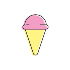 Ice cream icon. Cooling summer dessert. Vector illustration
