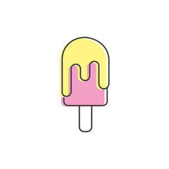 Ice cream icon. Cooling summer dessert. Vector illustration
