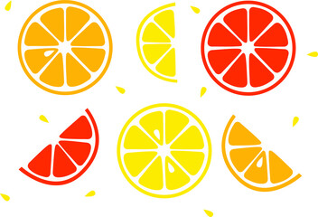 Summer citrus vector flat modern pattern with lemons, limes, grapefruit