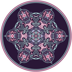 Vector ethnic abstract flower illustration