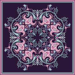 Vector ethnic abstract flower illustration