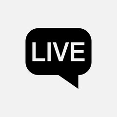 Social media live streaming concept icon. Live chat icon for mobile applications.