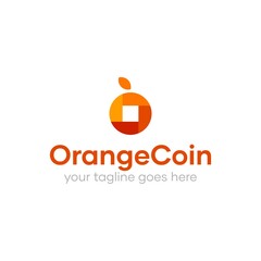 Flat Orange Coin Logo Idea