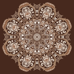 Vector ethnic abstract flower illustration