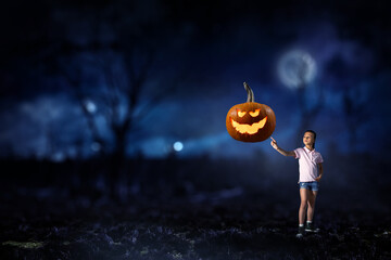 Spooky halloween image . Mixed media