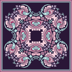 Vector ethnic abstract flower illustration