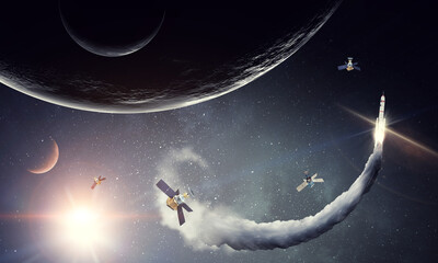 Image of outer space. . Mixed media