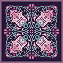 Vector ethnic abstract flower illustration