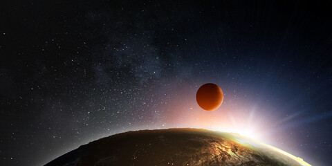 Image of outer space. . Mixed media