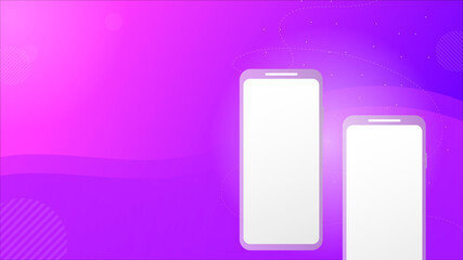 Plantilla app lanzamiento banner mockup con fondo morado moderno