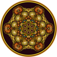 Vector ethnic abstract flower illustration