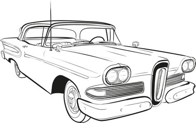 cartoon car drawing,cartoon american classic car, drawing car,car sketch,