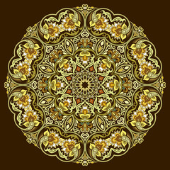 Vector ethnic abstract flower illustration