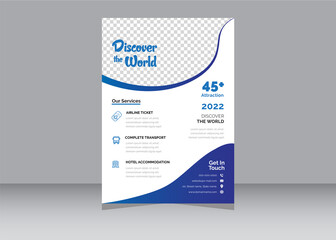 Travel Flyer Template, Abstract traveling poster with Vector,
Creative Travel Agency Flyer poster, flyer, banner, magazine cover or template design for the summer holiday, travel and trip