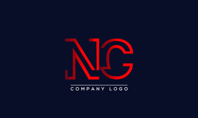 Fototapeta na wymiar Creative letters NC or CN Logo Design Vector Template. Initial Letters NL Logo Design 