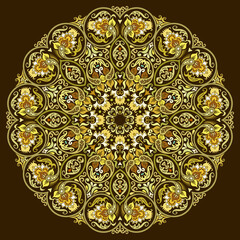 Vector ethnic abstract flower illustration