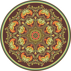 Vector ethnic abstract flower illustration