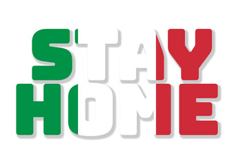 Stay home, stay safe text with flag