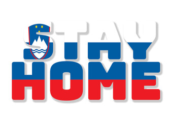 Stay home, stay safe text with flag