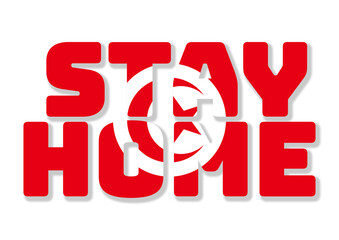 Stay home, stay safe text with flag