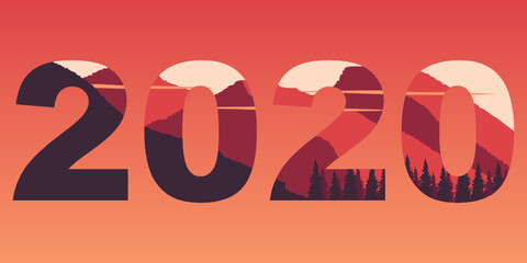 2020 logo text concept design, 2020 text design