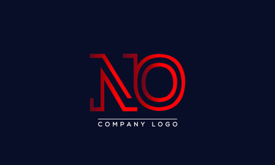 Fototapeta na wymiar Creative letters NO Logo Design Vector Template. Initial Letters NO Logo Design 