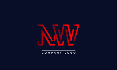 Fototapeta na wymiar Creative letters NW or WN Logo Design Vector Template. Initial Letters NW Logo Design 