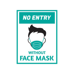 Face mask signage template vector isolated