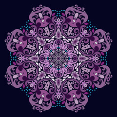 Vector ethnic abstract flower illustration