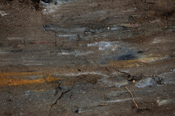Compressed dirt on a construction site