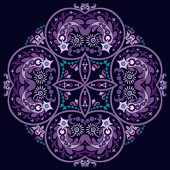 Vector ethnic abstract flower illustration