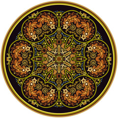 Vector ethnic abstract flower illustration