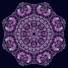 Vector ethnic abstract flower illustration