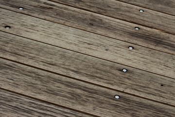 Aged timber planks and nails