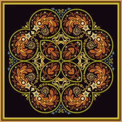 Vector ethnic abstract flower illustration