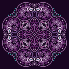 Vector ethnic abstract flower illustration