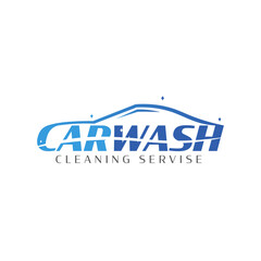 Car Wash logo. Cleaning Car, Washing and Service. Vector logo with auto.