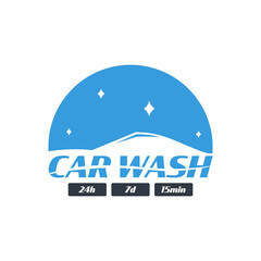 Car Wash logo. Cleaning Car, Washing and Service. Vector logo with auto.
