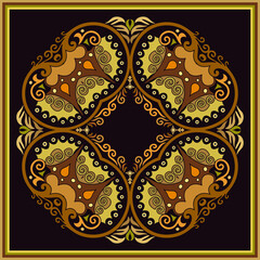 Vector ethnic abstract flower illustration