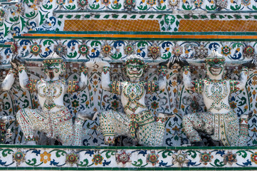 Pagoda guardian in Arun Temple, Bangkok, Thailand
